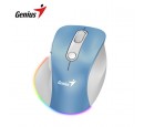 MOUSE GENIUS ERGO 9000S PRO DUAL RECARGABLE WIRELESS/BT 6-BOT SILENT RGB LIGHT BLUE (31030039401)